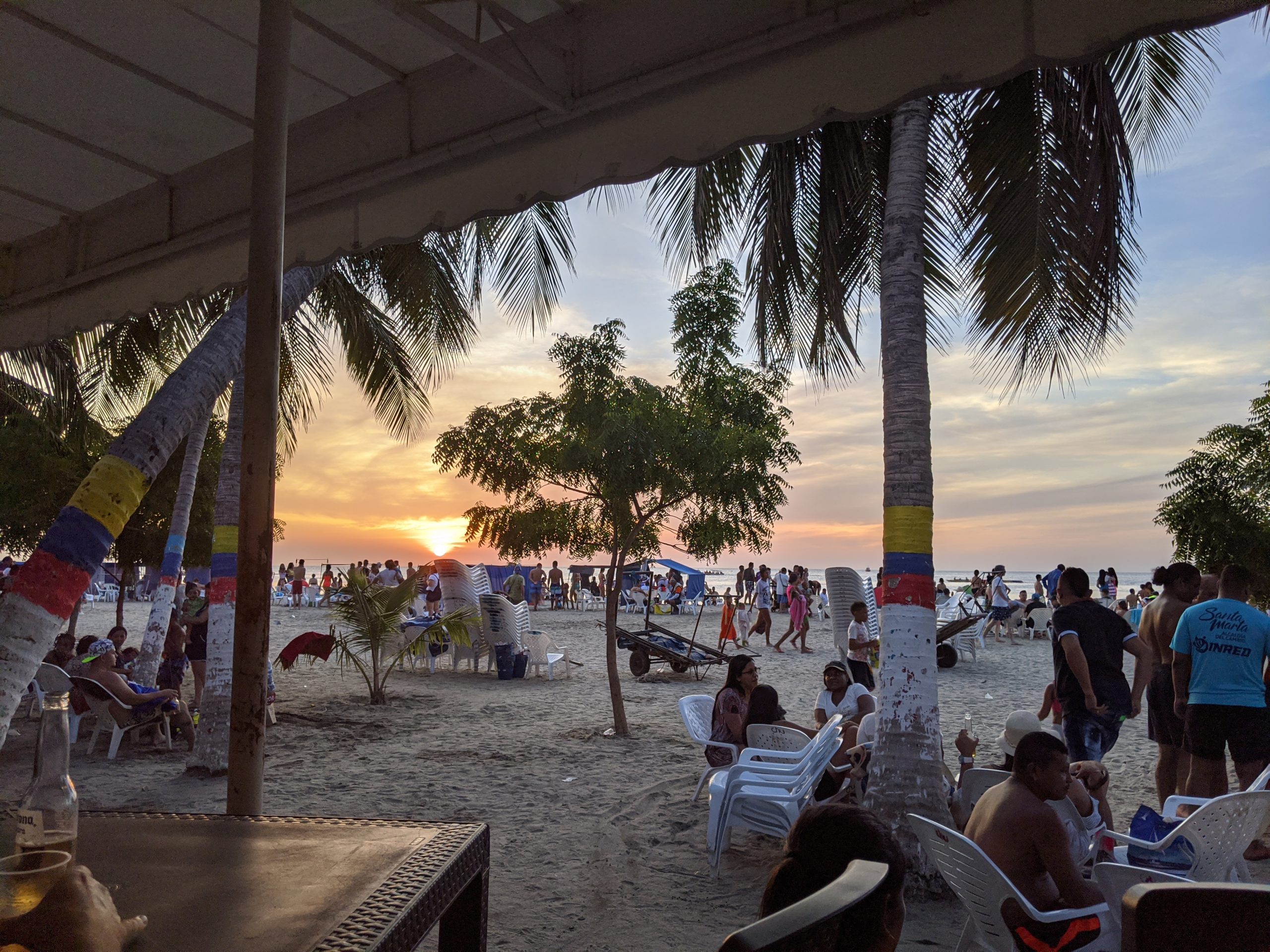 Sunset from the malecon in El Rodadero